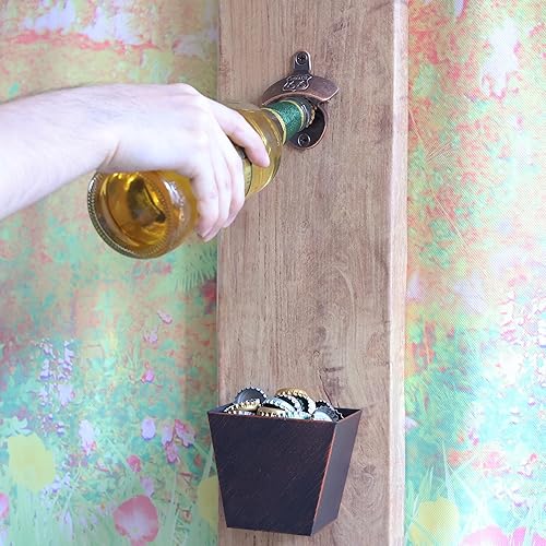Miniatura 3 de Route 66 - Abridor de botellas de montaje en pared, acero inoxidable, antiguo montaje en mesa, abridor de tapas de refresco de cerveza para