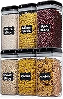 Vista 1 de Shazo Airtight Food Storage Containers with Lids - 6 PC BPA Free Clear Plastic Cereal Containers with Easy Lock Lids for Kitchen and Pantry
