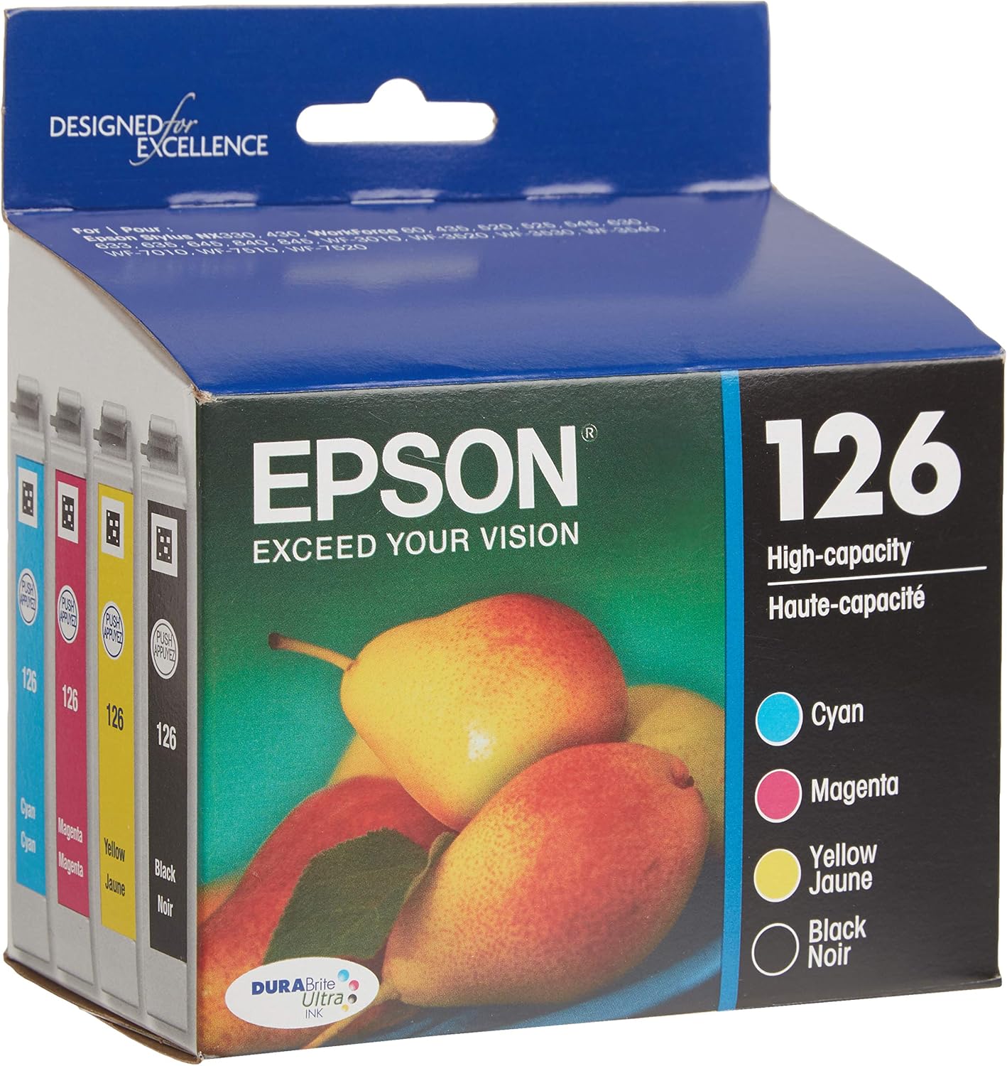 Epson T126120-BCS DURABrite Ultra Black and Color Combo Pack High Capacity -Cartridge -Ink