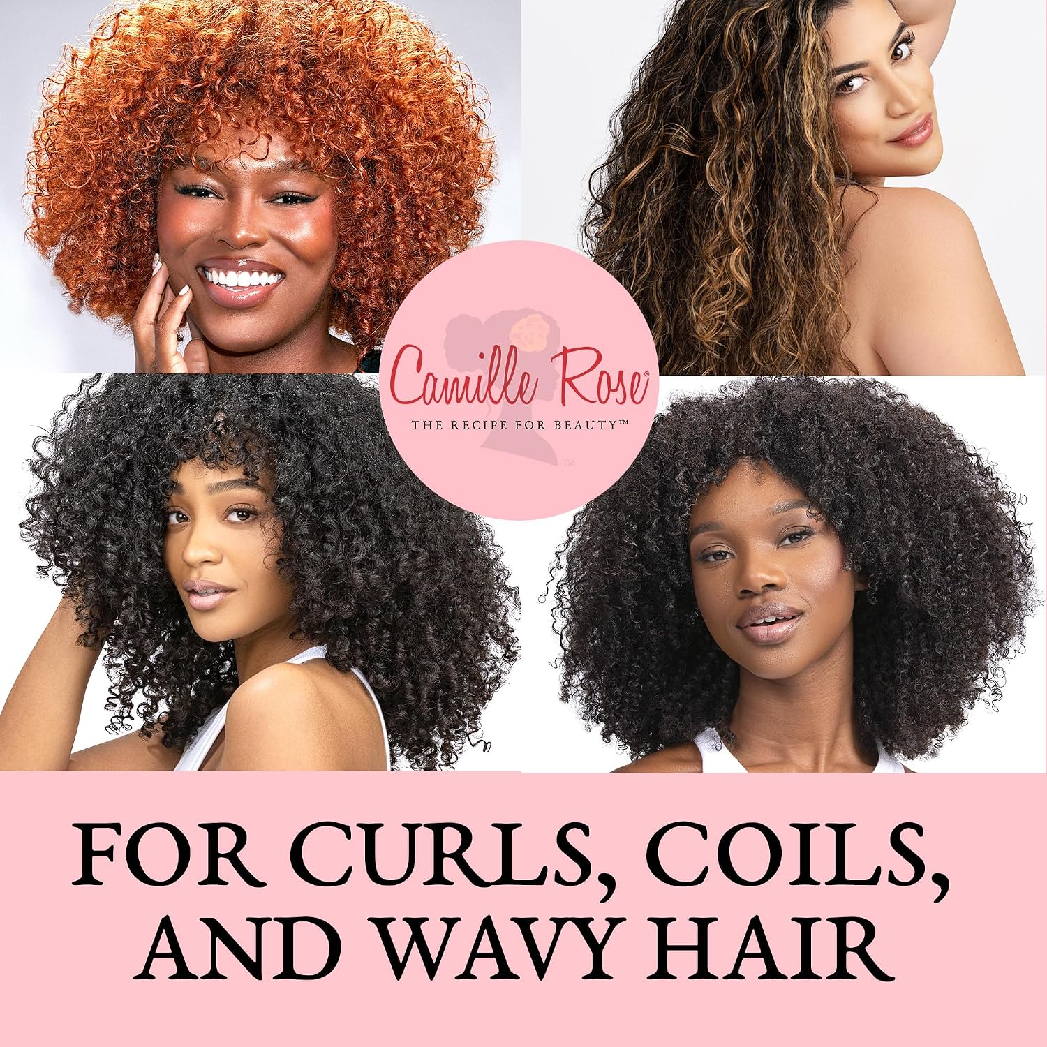 Camille Rose Guava Whipped Hair Styling Cream, with Kakadu Plum & Shea Butter to Detangle, Control Frizz & Define Strands, for All Hair Textures, 8 oz