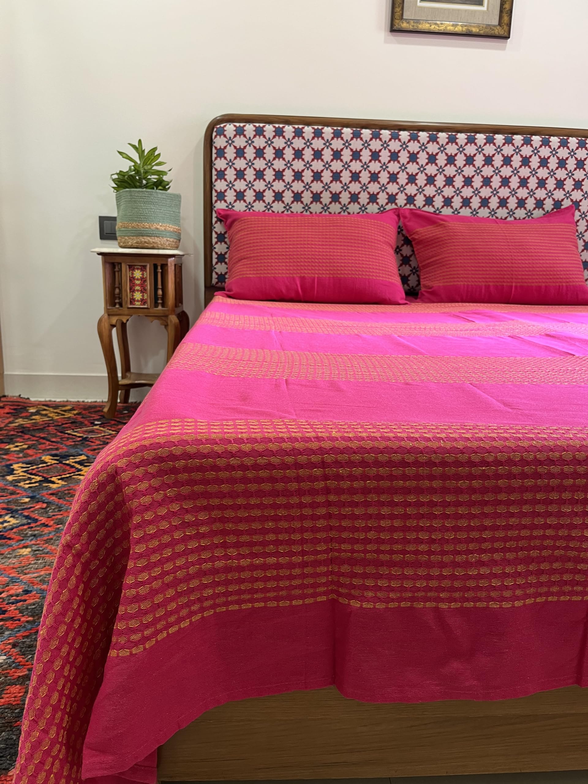 Red Striped Cotton Bedsheet - Double Bed -10