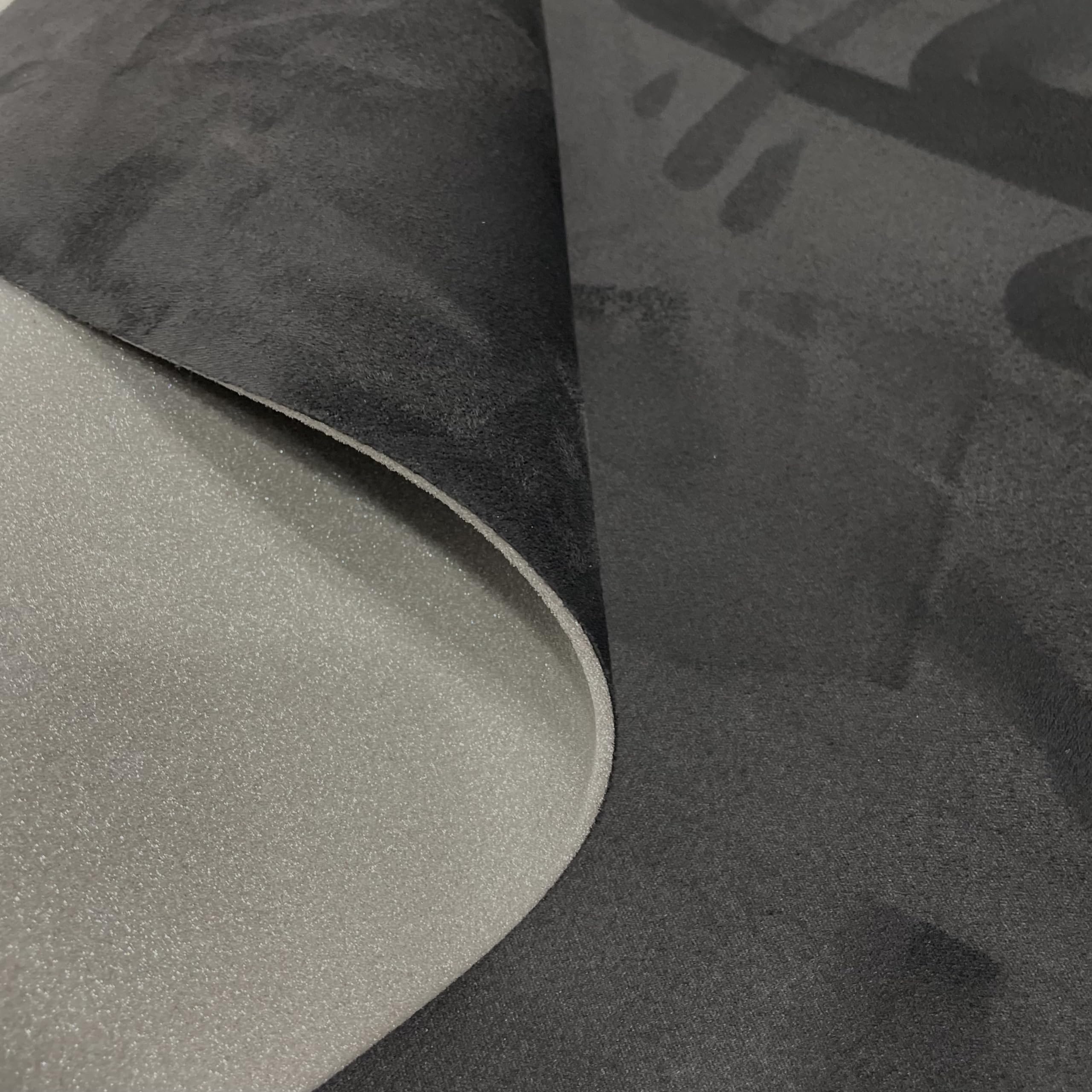 Tela de Terciopelo negra foamizada tipo Alcántara/Ante con gran elasticidad para tapizar. Grosor: 3,5 mm (2 metros x 145 cm)