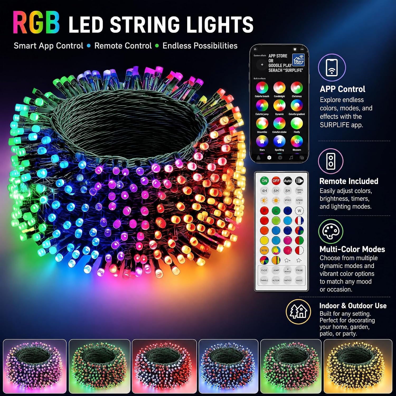 Outdoor String LED Patio Lights ZXD-500LED