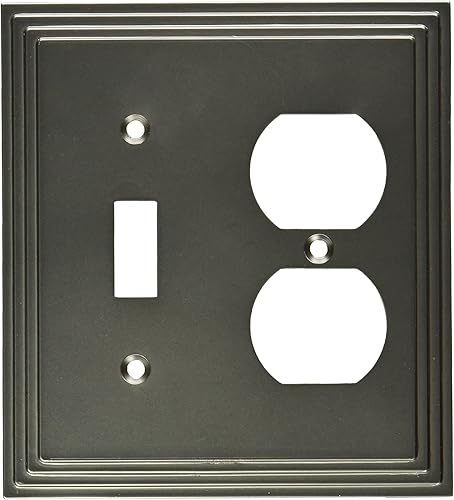 Vista 40 de Amerelle Steps - Placa de pared de metal fundido dúplex individual en níquel satinado