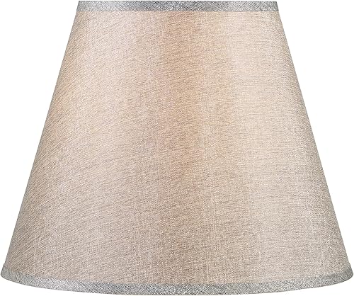 Miniatura 3 de Aspen Creative 32097, pantalla de araña de transición imperio de tapa dura, tela de textura de arpillera gris plateado, 9 pulgadas superior x 16