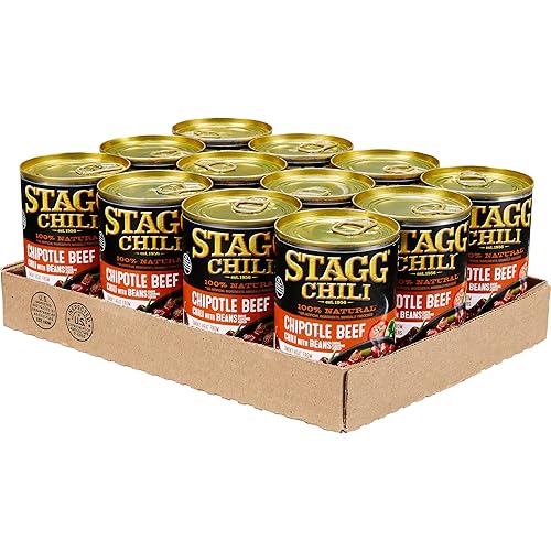 STAGG Chipotle Chili de carne con frijoles, 15 onzas, paquete de 12