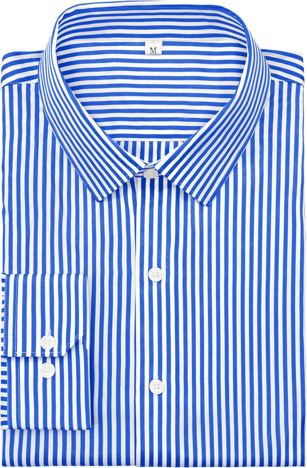 Grade 4 Wrinkle-Resistant Long Sleeve Striped Button-Down Shirt for Men Mens Dress Shirts