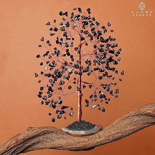 Miniatura 80 de Árbol de la vida de cristal curativo de 7 chakras, árboles bonsái hechos a mano para energía positiva, dinero y buena suerte, árbol para decoración