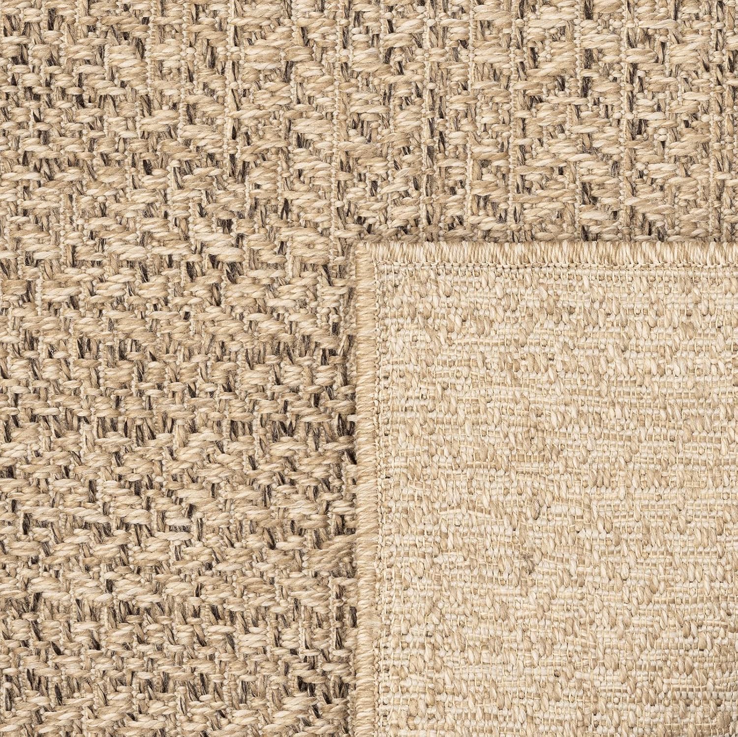 Mia´s Teppiche Soil – Outdoor Teppich für Balkon, Terrasse & Garten, wetterfest, UV-beständig & pflegeleicht, moderner Jute-Look – auch für Wohnzimmer & Esszimmer geeignet, ca. 120 x 170 cm