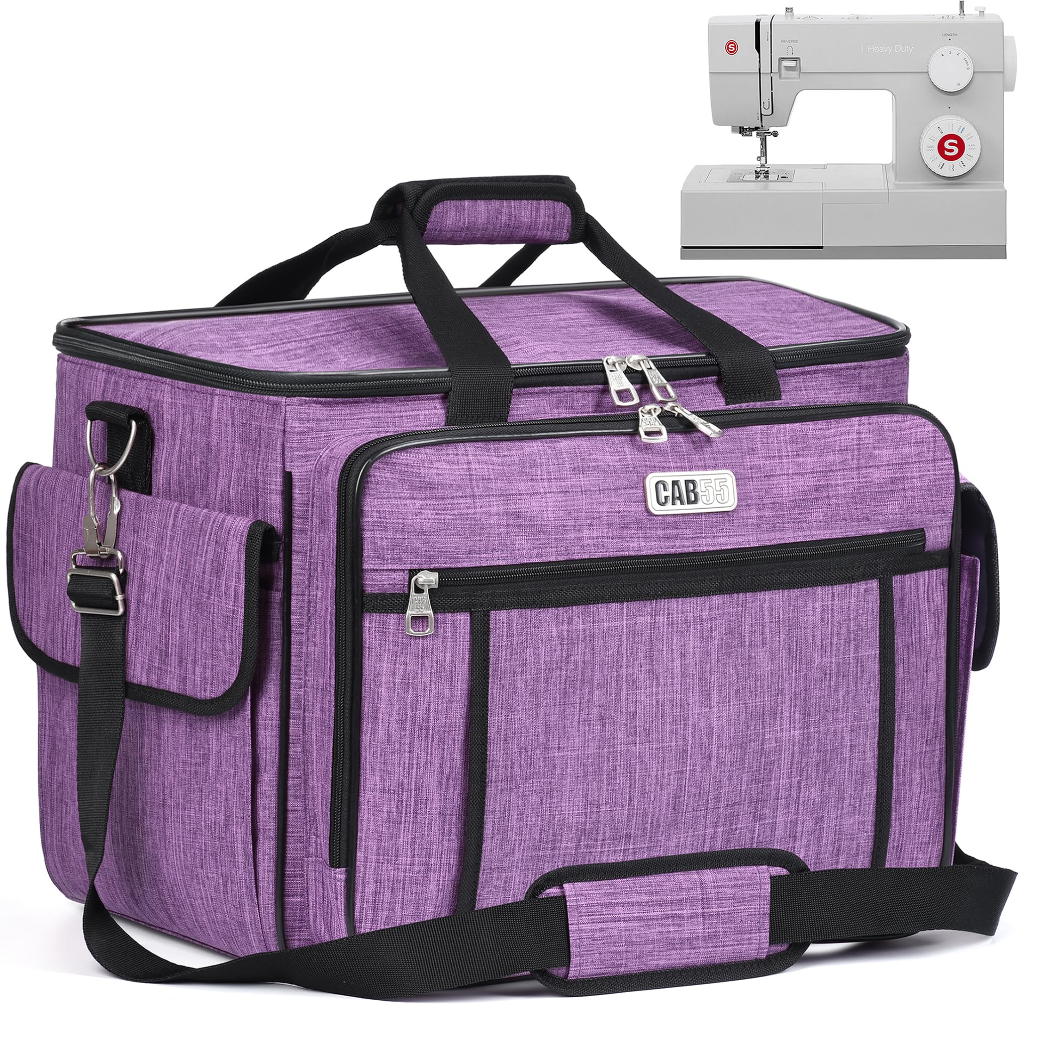 CAB55 Sewing Machine Case - Carrying Bag with Removable Padding, Tote for Machine and Accessories