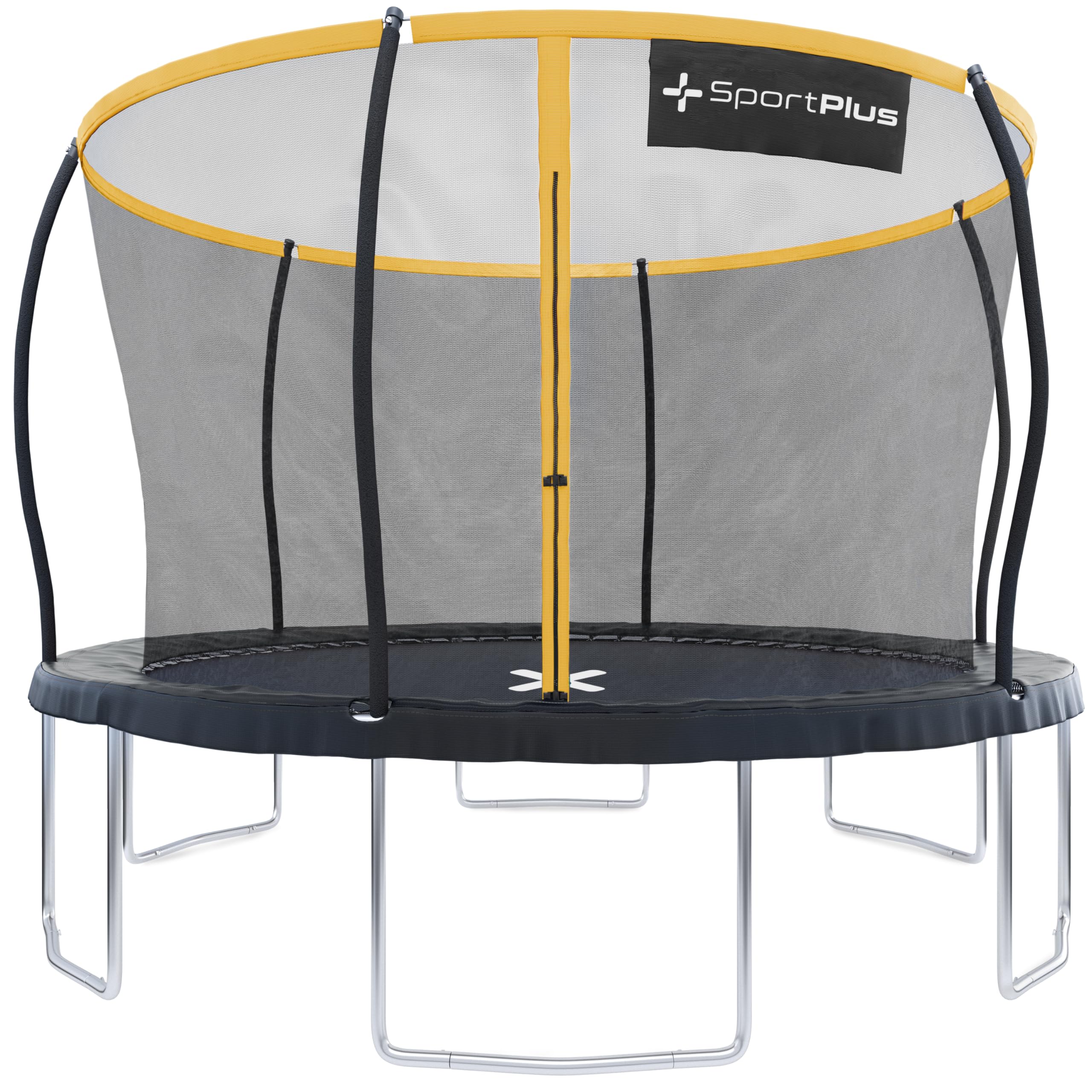 SportPlus Trampolin Outdoor 305cm & 366cm, mit Randabdeckung, Außenstangen & Innennetz, stabile Rahmenkonstruktion, Gartentrampolin, auch für Erwachsene bis 120/150kg - GS Zertifiziert
