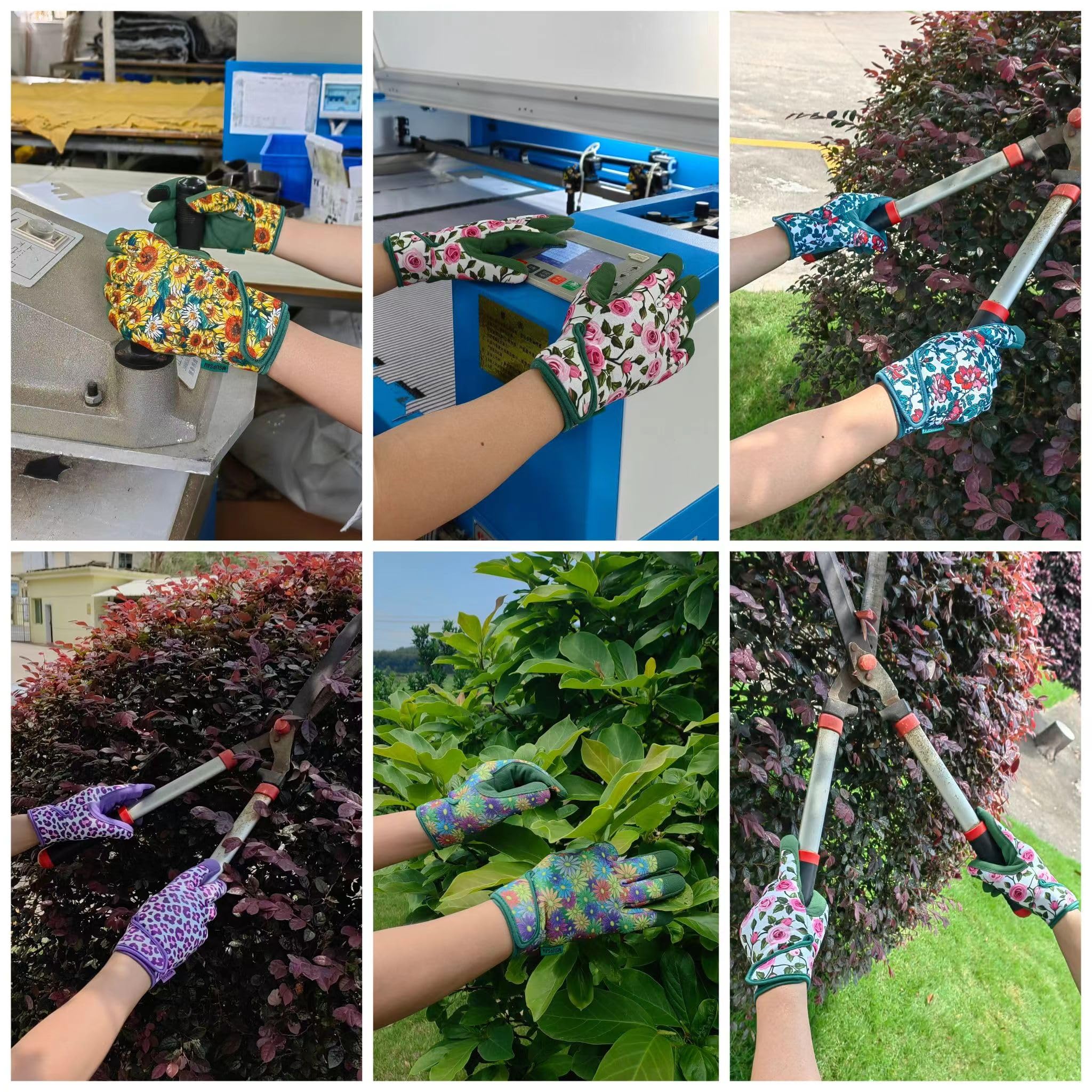 Gants de jardinage pour le travail quotidien, gants de jardin en cuir synthétique, gants de travail avec écran tactile, cadeaux pour femmes, taille M, vert