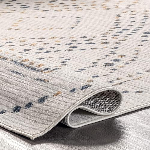 Miniatura 6 de nuLOOM Mila - Alfombra marroquí con diseño de enrejado de diamantes, 9 x 12 pulgadas, beige