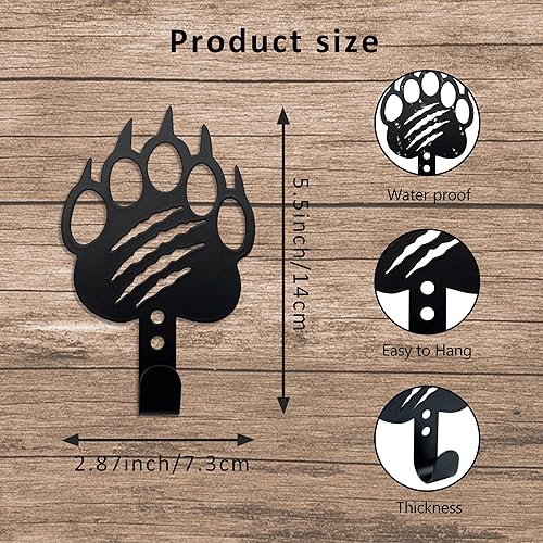 Miniatura 2 de 4 ganchos de decoración de oso negro para llaves, decoración de cabina, ganchos para colgar en la pared, correa de perro, decoración de oso negro,