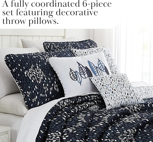 Miniatura 6 de Southshore Fine Living, Inc. Juego de ropa de cama extragrande de 5 piezas individual XL con dos fundas a juego y tres almohadas decorativas, juego