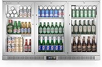 Coolski 53" 3-Door Beverage Refrigerator, 12 Cu Ft Commercial Back Bar Cooler for Beer Soda, Undercounter Fridge, LED Lit, ETL/NSF Approved