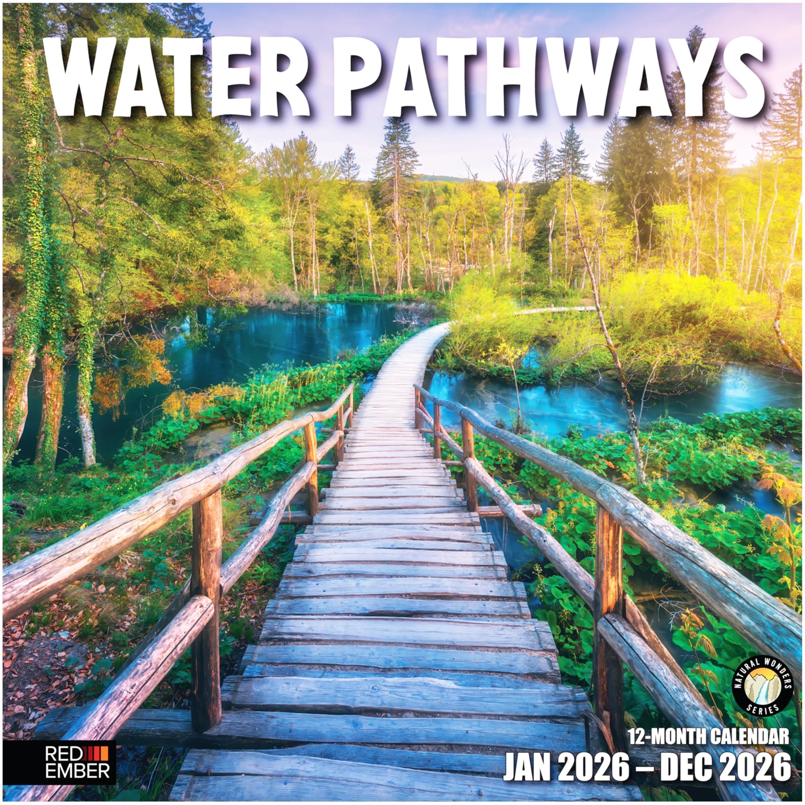 RED EMBER Water Pathways 2026 Wall Calendar 12 Month | 12" x 24" Open | Thick &amp; Sturdy Paper | Holiday Gift | Nature Calendar 2026