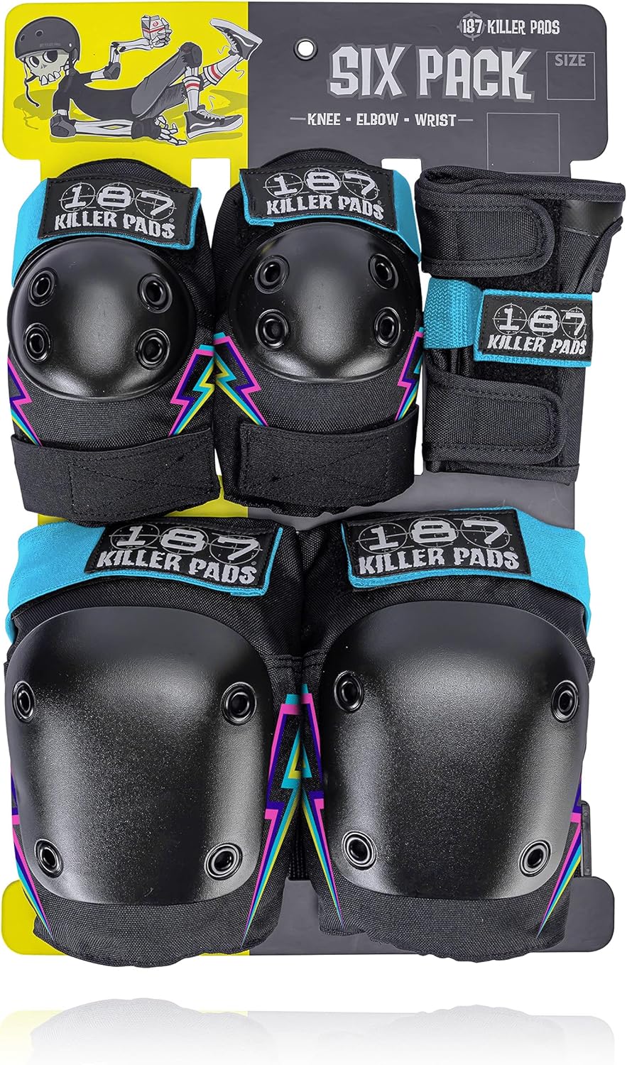 187 Killer Pads Skateboarding Knee Pads, Elbow Pads, and Wrist Guards, Six Pack Pad Set : Sports & Outdoors