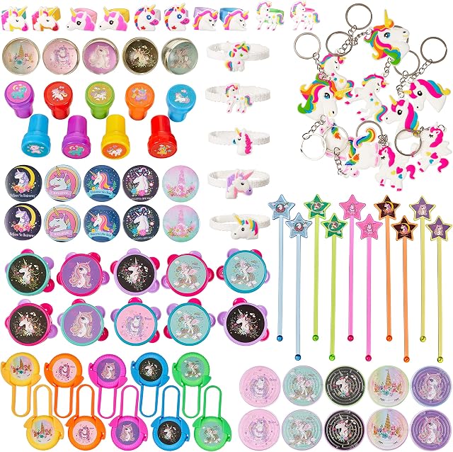 THE TWIDDLERS - 100 Unicorn Party Bag Fillers for Kids, Assorted Goodie Gift Bag Favours, Birthday Easter Toys, Pinata Fillers
