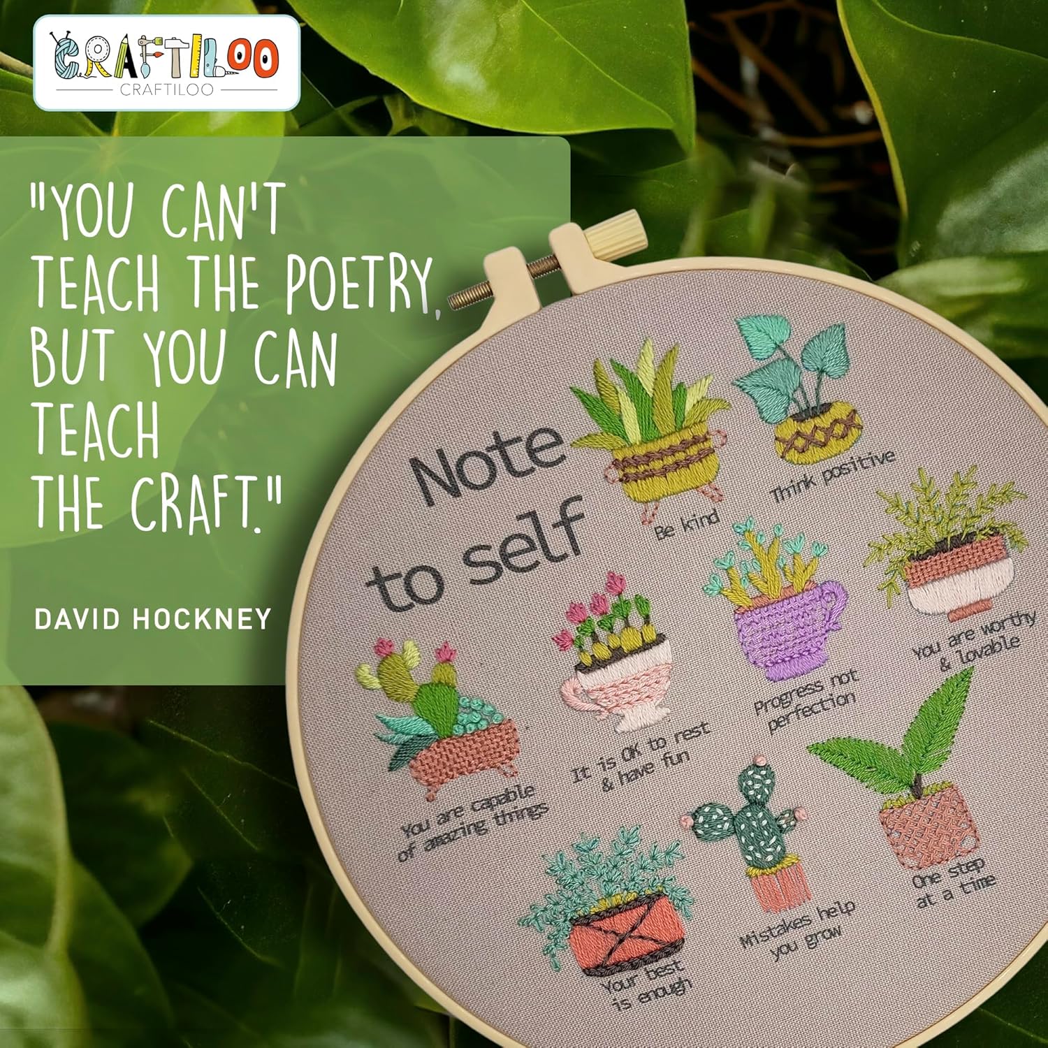 CRAFTILOO Embroidery Kits for Adults Hand Embroidery kit for Beginners with Stamped Embroidery Patterns Starter Embroidery Kit. Needlepoint kit Cross Stitch kit for Teens& Adults Cactus
