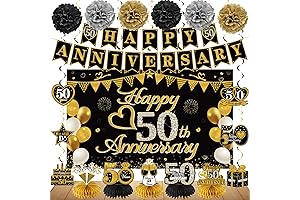Black Gold 50th Anniversary Decorations Kit