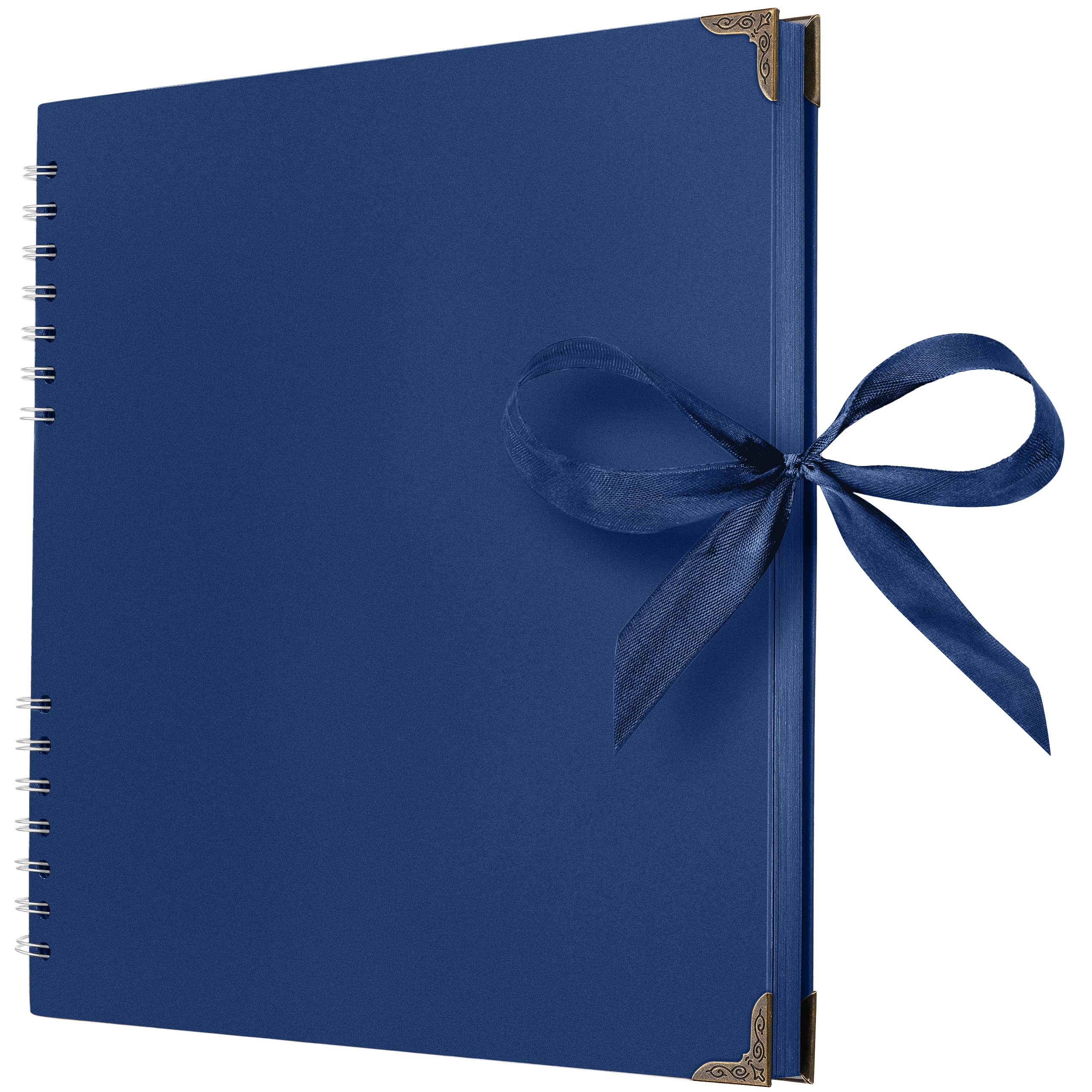 Bstorify Square Scrapbook Photo Albums 80 Pages (11 x 11 Inch) Blue Thick Paper, Hardcover, Ribbon Closure - Ideal for Your Scrapbooking Albums, Art & Craft Projects (Blue, 11 x 11 Inch)