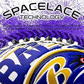 Franklin Sports NFL Baltimore Ravens Football - Youth Mini Football - 8.5 Junior Size Ball - SPACELACE Easy Grip Texture- Perfect for Kids