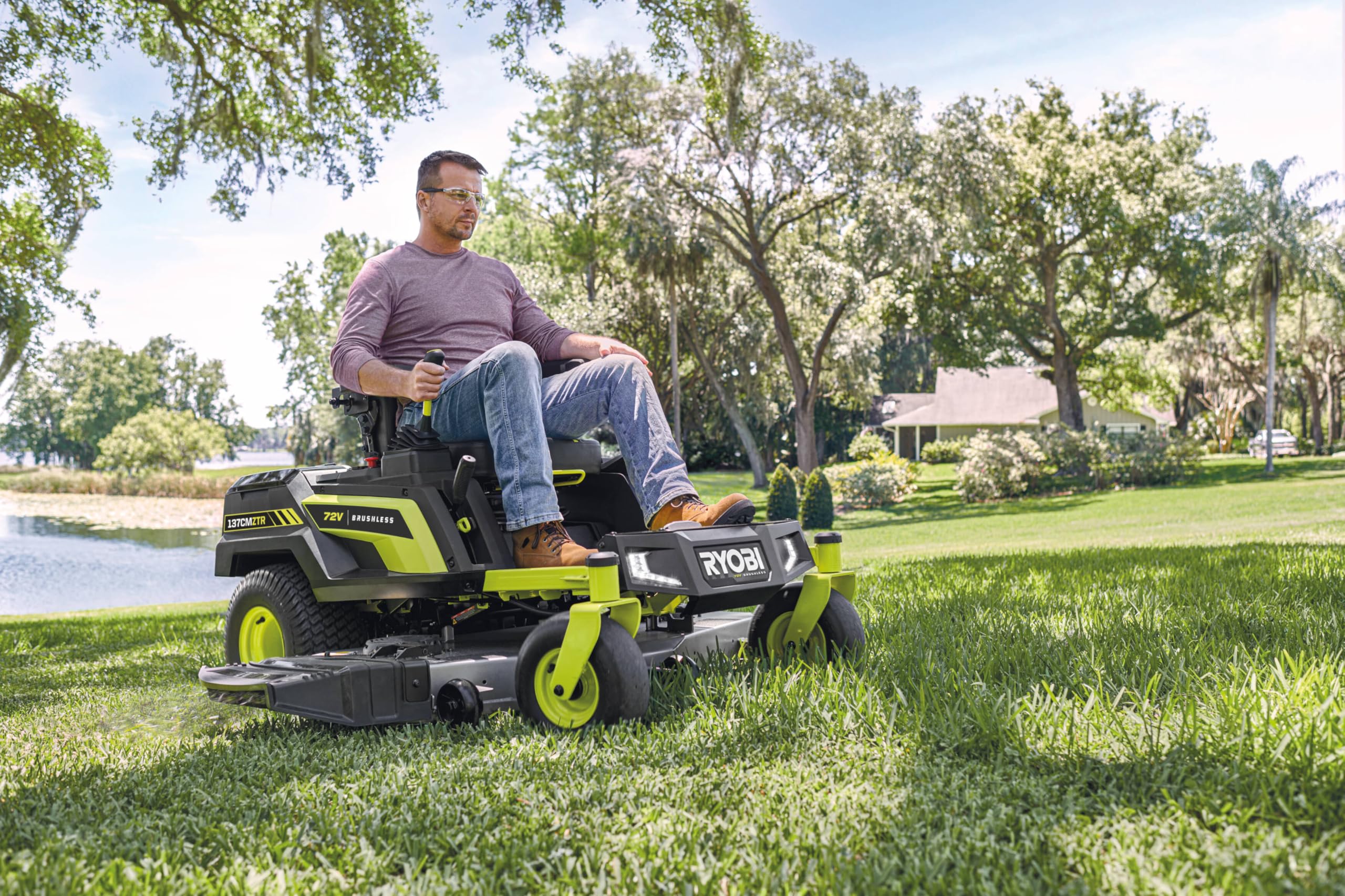 RYOBI 137 cm ZTR Mulch Kit RAC466, Mulchkit für Zero Turn Aufsitzmäher RY72TRX137, inkl. Mulchkappe, Leitbleche & Mulchklingen