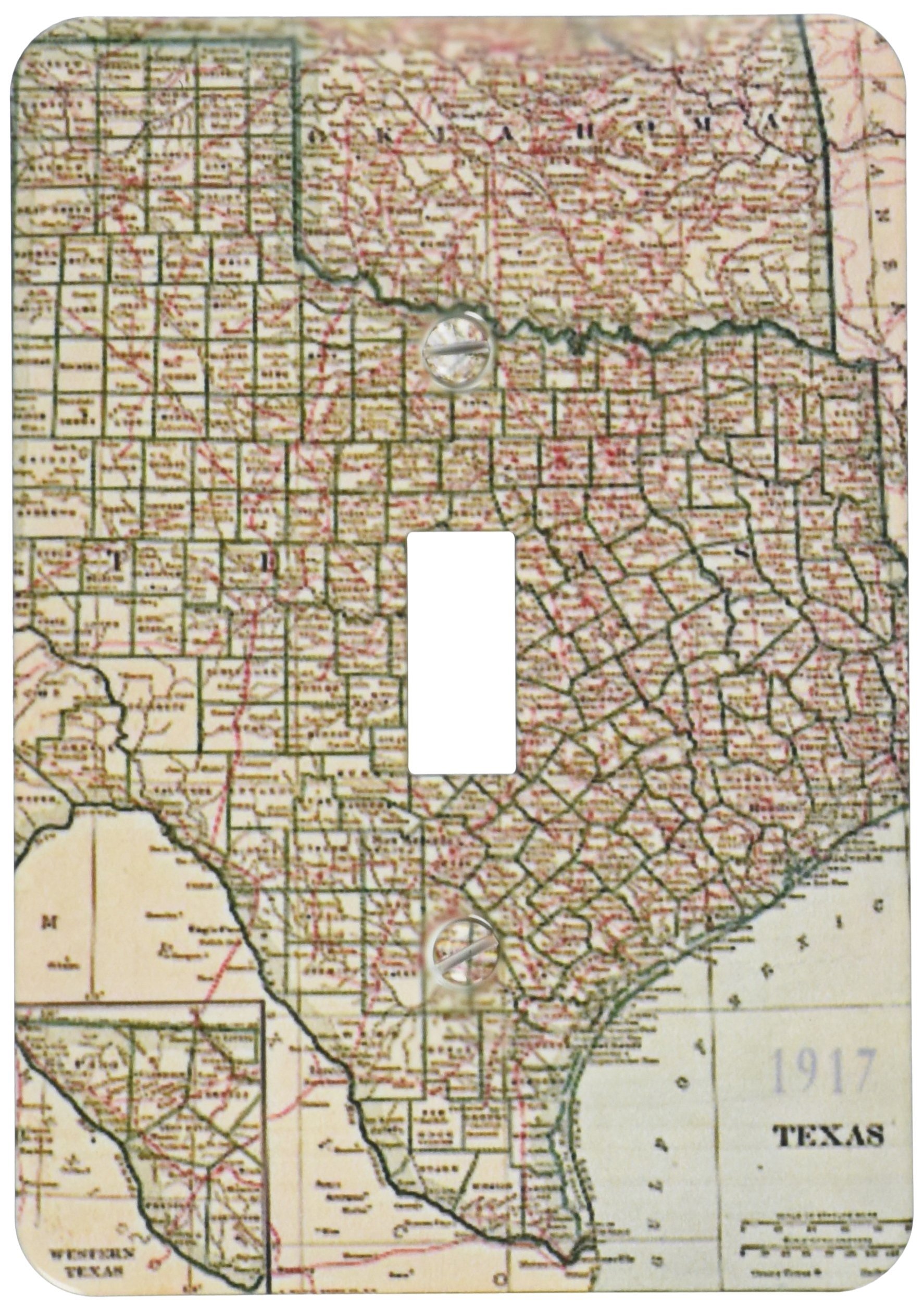 Carte du Texas 1917 cache interrupteur pour remplacer une plaque usée