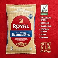 Vista 3 de Royal - Arroz Basmati Blanco Auténtico Naturalmente Envejecido en Grano Largo Indio - 10 Libras (2 x 5 Libras Bolsa)
