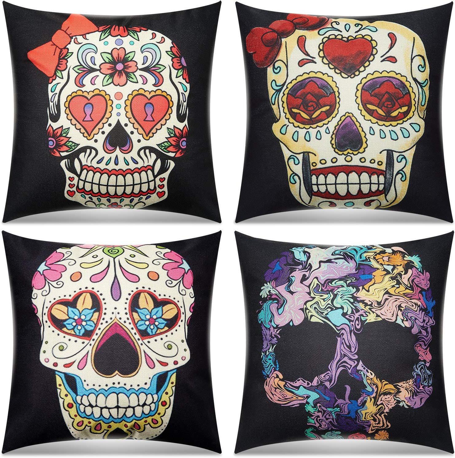 sugar skull pillow case
