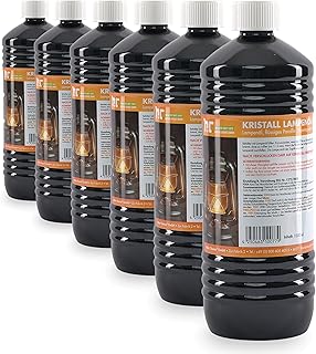 6 x 1 L Kristall Lampenöl hochrein von Höfer Chemie - geeignet für Gartenfackeln, Öllampen und Sturmlaternen - mit Kinders...