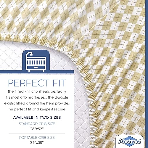 Miniatura 3 de Abstract Sábana bajera ajustable para cuna estándar y tamaño matrimonial y camas de niños pequeños, 28 x 52 pulgadas, ultra suave, 100% algodón de