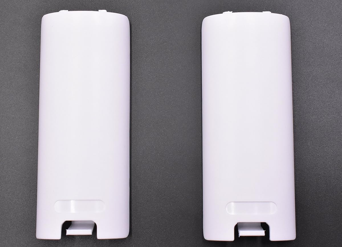 Art&Beauty 2 Pack of Replacement Battery Back Door Cover Shell for Nintendo Wii Remote Controller (White)