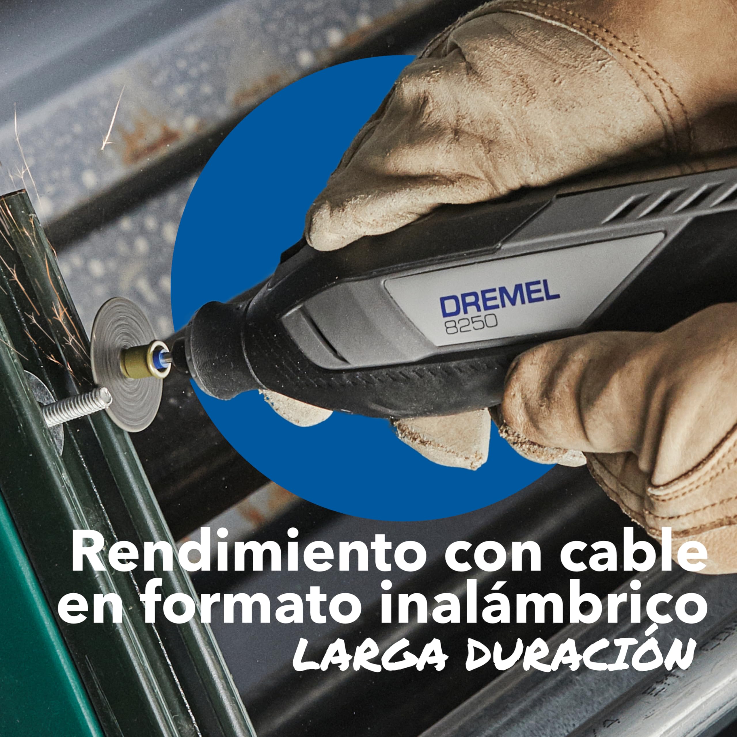 Dremel 8250 Herramienta rotativa sin cable 12V sin escobillas 5.000-30.000 RPM Kit con caja Dremel, 65 accesorios, 5 adaptadores 2 batería+cargador para amolar, taladrar, fresar, eliminar lechada