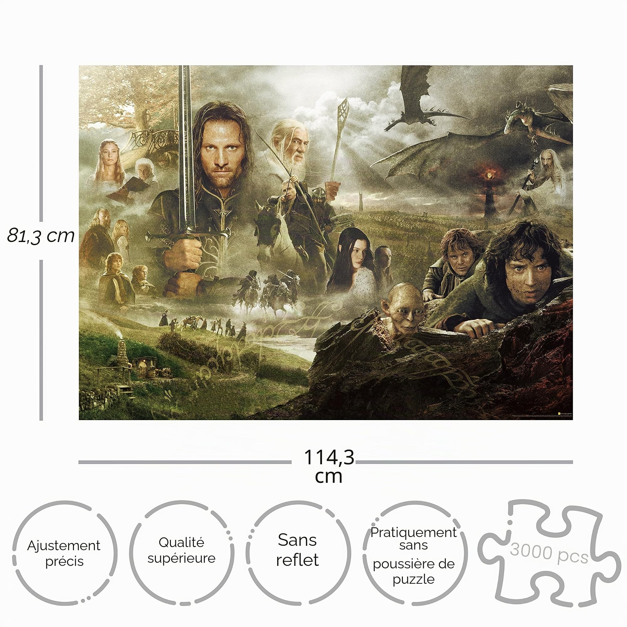 The Lord of the Rings 68520 Puzzle 3000P 81X114Cm, Multicolor, One Size