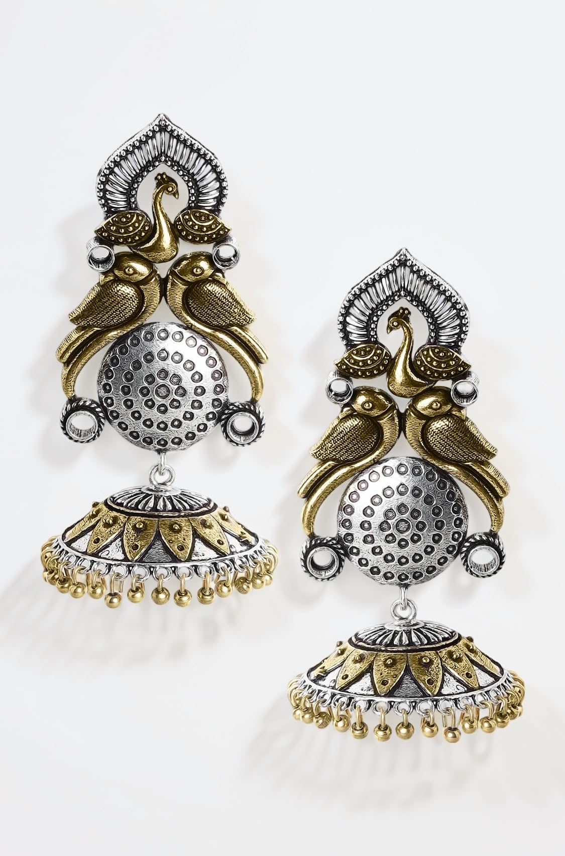 Rubans Oxidised Ethnic Wedding Jhumka for Women Traditional Jewellery Gift