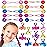 20pc Cube Ponytailers Assorted Ponytail Cubes Twin Bead Hair Elastics, Bright Multicolored Twin Hair Beads Bauble Hair Ties Ponytail Holders, Toddler Kids Value Pack