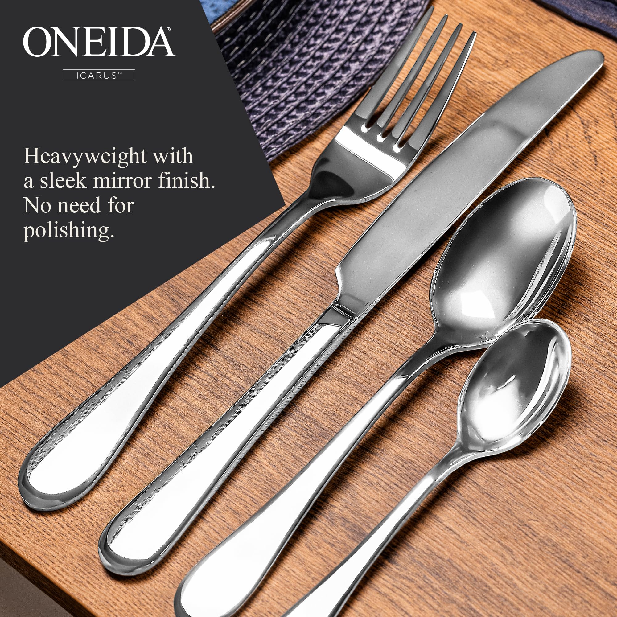 Oneida Icarus 24 Piece Cutlery Set - Stainless Steel Cutlery Set