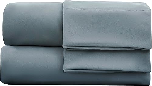 Vista 48 de Chezmoi Collection Juego de sábanas tamaño King lavado a piedra, 4 piezas extrasuaves, transpirables, resistentes a las arrugas y a la decoloración