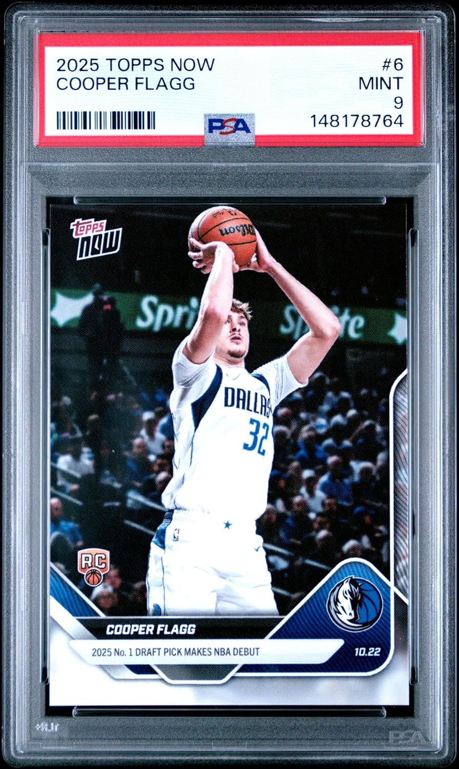Graded 2025 Topps Now Cooper Flagg #6 Rookie RC Basketball Card PSA 9 Mint