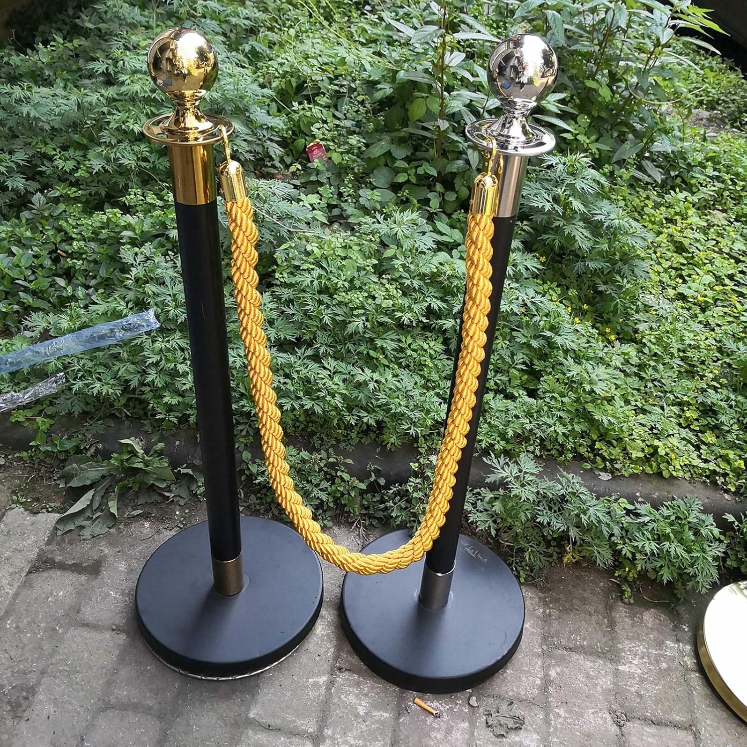 Queue Barrier Ropes with Hooks, Braided Hemp Rope Barrier for Queue Divider, Rope Safety Barrier 1/2/3M Crowd Control Rope 3/4/5/7/8/9/10Ft, Twisted Hemp Ropes Queue Line Barrier，Stanchion Rope ( Colo