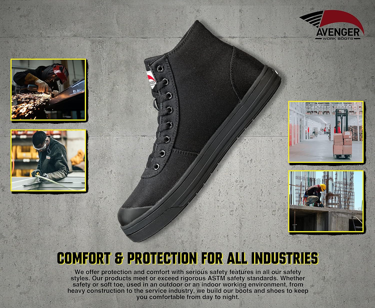 Avenger Work Boots mens High Top - Image 3