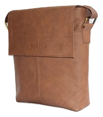 SPHINX Artificial Leather Cross-body Sling Bag for men/boys - Brown (L x B x H: 25 x 22 x 7 cm)