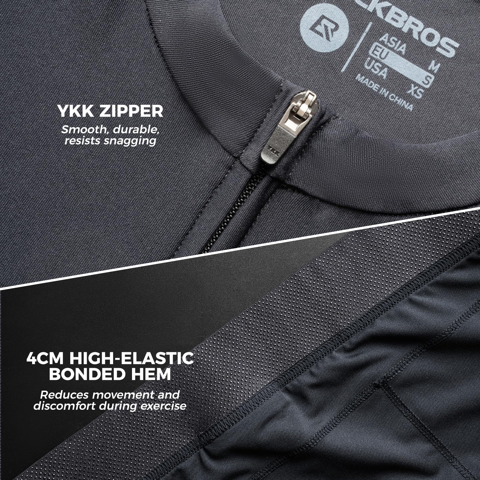 ROCKBROS Maglia da Ciclismo a Maniche Corte Uomo, Magliette da Ciclismo T-Shirt Traspirante e Asciugatura Rapida, con 3 Tasche Posteriori, Top Abbigliamento per Bici Mountain Bike
