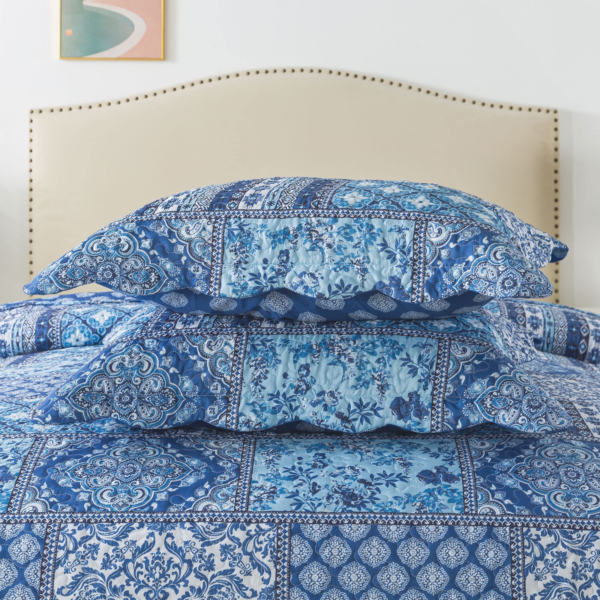 QSH Set di biancheria da letto con copripiumino in 100% cotone