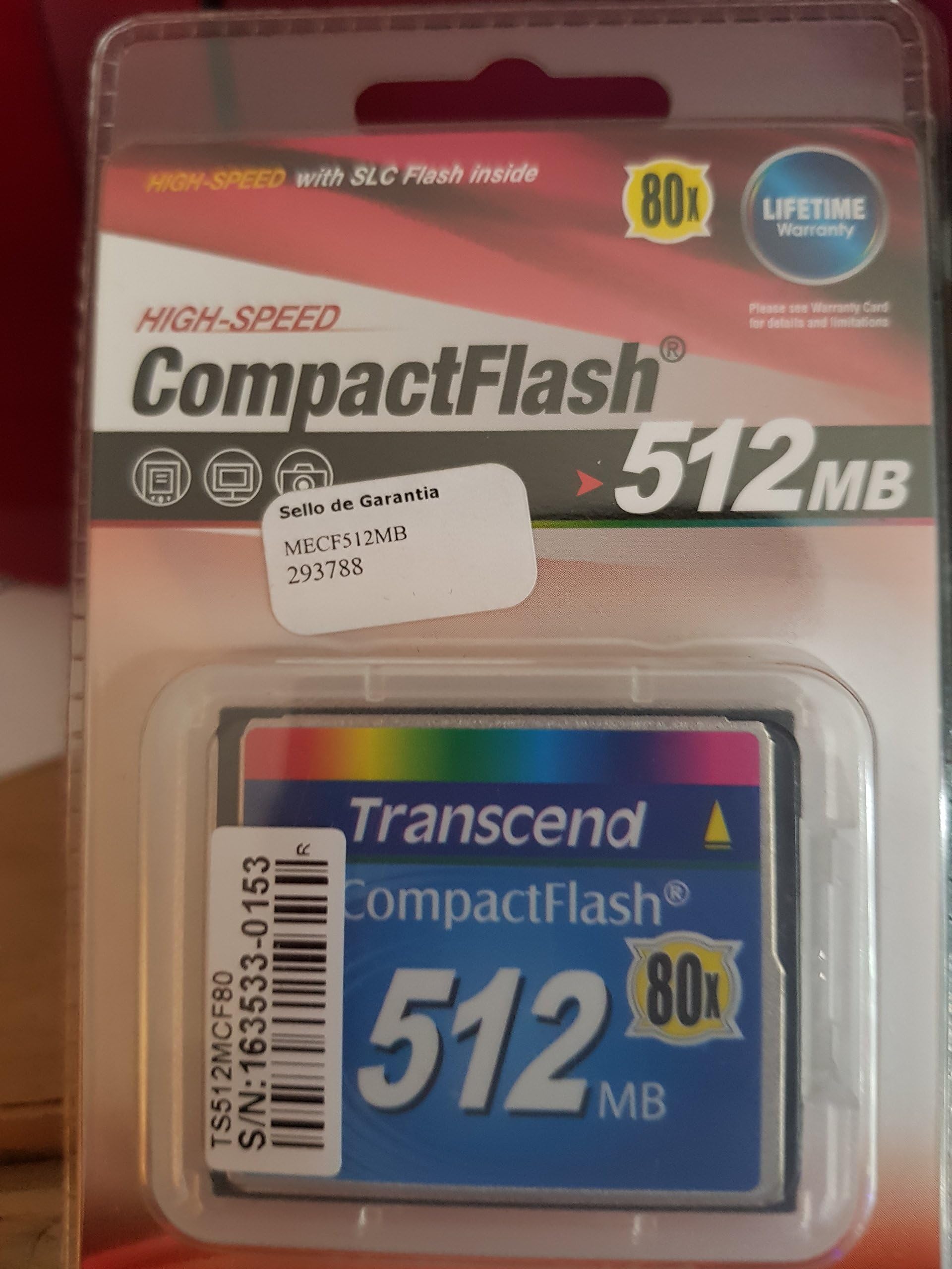 TS512MCF80 512MB 80x Type I Compact Flash Card