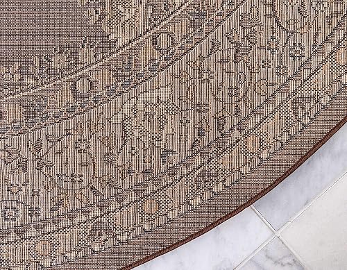 Vista 431 de Unique Loom Reza Collection- Alfombra, Polipropileno, Marrón Marrón/ marfil