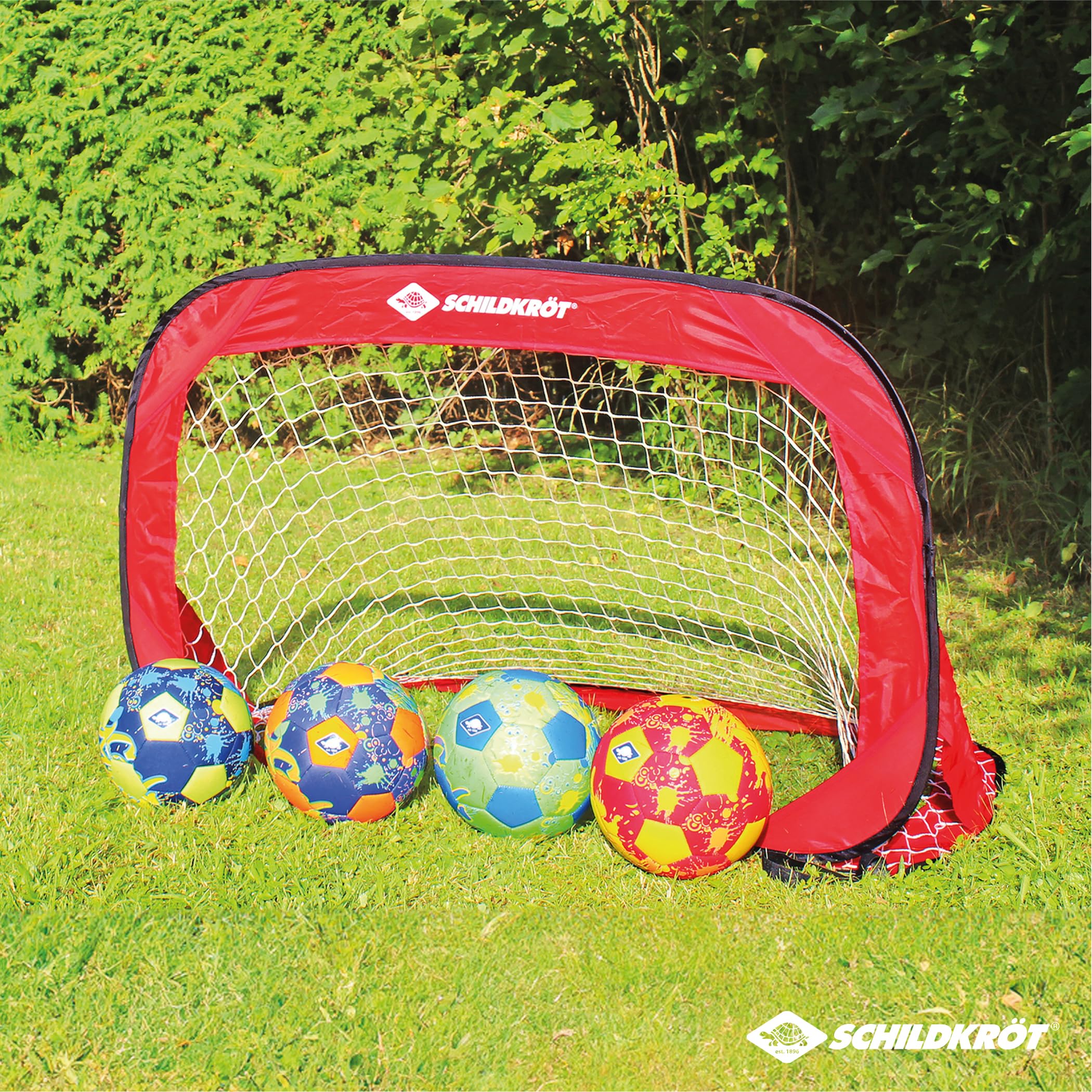 Schildkröt Juego de Porterías Pop-Up , 120 x 80 x 80 cm, Autodesplegable, Transportable, Ahorro de Espacio, Ideal para Fútbol, ​​Hockey, en una Práctica Bolsa, 970988