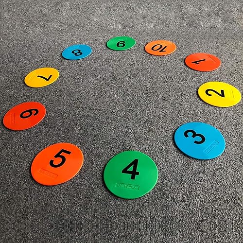 Miniatura 7 de Mini marcadores de suelo de 4 pulgadas para aula, preescolar y jardín de infantes (juego de 20 unidades) (número 1-30)